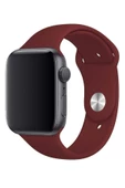 Pazariz Apple Watch Uyumlu 3 4 5 6 7 8 Se Delikli 42 44 45mm Kordon Kayış Bileklik Klasik Silikon thumbnail 2