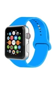 Pazariz Mavi Apple Watch Uyumlu Kordon 2 3 4 5 Seri Uyumlu 42 mm Ve 44 mm Silikon Kordon Kayış thumbnail 2