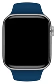 Pazariz Apple Watch Uyumlu 3 4 5 6 7 8 Se Delikli 38 40 41mm Kordon Kayış Bileklik Klasik Silikon thumbnail 3