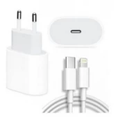 Apple Iphone Tüm Serilerle Uyumlu Hızlı Şarj Aleti Kablo Adaptör 5 6 7 8 X 11 12 13 14 Pro Max Plus PD20L Type-c to Lightning Kablo Yanında - 1