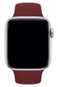 Pazariz Apple Watch Uyumlu 3 4 5 6 7 8 Se Delikli 42 44 45mm Kordon Kayış Bileklik Klasik Silikon thumbnail 3