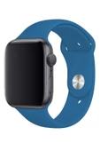 Pazariz Apple Watch Uyumlu 3 4 5 6 7 8 Se Delikli 38 40 41mm Kordon Kayış Bileklik Klasik Silikon thumbnail 2