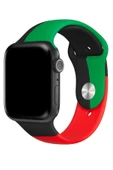 Pazariz Apple Watch Uyumlu 3 4 5 6 7 8 Se Delikli 42 44 45mm Kordon Kayış Bileklik Klasik Silikon - 2