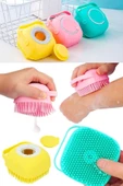 Pazariz Duş Jeli Hazneli Silikon Fırça Kese Çok Amaçlı Vücut Temizleme Kesesi Banyo Lifi thumbnail 1