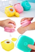 Pazariz Duş Jeli Hazneli Silikon Fırça Kese Çok Amaçlı Vücut Temizleme Kesesi Banyo Lifi thumbnail 1