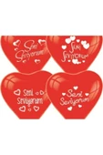 Pazariz Seni Seviyorum Yazılı 100 Lü Kalp Balon thumbnail 1