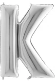 Pazariz K Harf Gümüş Folyo Balon 40 Inç 102cm thumbnail 2