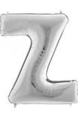 Pazariz Z Harf Gümüş Folyo Balon 40 Inç 102cm thumbnail 1