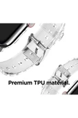 Pazariz Apple Watch Uyumlu1 2 3 4 5 6 7 Se 38mm Klasik Silikon Kordon Kayış Şeffaf thumbnail 3
