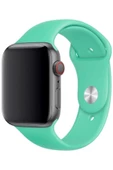 Pazariz Apple Watch Uyumlu1 2 3 4 5 6 Se 38 Mm Silikon Ayarlanair Kordon - Yeşil thumbnail 1