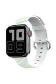 Pazariz Apple Watch Uyumlu1 2 3 4 5 6 38-40-41 Mm Çelik Toka Silikon Trend Kordon Kayış thumbnail 1