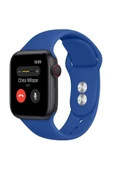 Pazariz Apple Watch Uyumlu2 3 4 5 6 7 Se 42 Mm 44 Mm 45 Mm Silikon Kordon Kayış - Mavi - 1