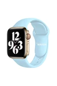 Pazariz Apple Watch Uyumluspor Silikon Kordon 42/44mm Gök Mavisi thumbnail 3
