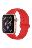 Pazariz Apple Watch Uyumlu38 - 40 Mm Kırmızı Spor Kordon Silikon Kayış - 1