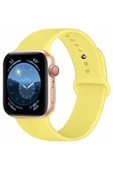 Pazariz Apple Watch Uyumlu38 - 40 Mm Spor Kordon Silikon Kayış Açık Sarı - 1