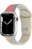 Pazariz Apple Watch Uyumlu38mm 40mm 41mm 1/2/3/4/5/6/se/7/8 Kordon Karışık Renkli Silikon Kordon thumbnail 1