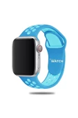 Pazariz Apple Watch Uyumludelikli Silikon Kordon 42/44mm Blue Blue thumbnail 3