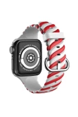 Pazariz Apple Watch Uyumlu2 3 4 5 6 7 Se 38mm 40mm 41mm Spor Renkli Örgü Silikon Kayış Kordon thumbnail 1