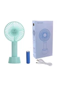 Pazariz Şarjlı Fan Mini Taşınabilir El Ve Masa Üstü 3 Kademeli Standlı Vantilatör Fan Mavi thumbnail 3