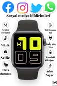 Pazariz Akıllı Saat L800 Dokunmatik Ekran Bluetooth Ve Yan Ekran Tuşlu Çok Özellikli (siyah) thumbnail 2