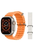 Pazariz Gs8 Watch 8 Ultra Akıllı Saat Turuncu Türkçe Watch 2.02 Inc Beyaz Silikon Kordon Hediye thumbnail 1