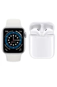 Pazariz T500 Saat Smart Watch Ve  I12 Tws  Kablosuz Kulaklık Beyaz Ikili Kombin - 1