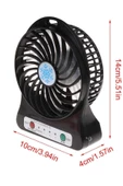 Pazariz Şarjlı Mini Vantilatör Masa Üstü 3 Kademeli Usb Mini Fan Mavi - 2