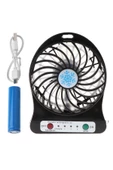 Pazariz Şarjlı Mini Vantilatör Masa Üstü 3 Kademeli Usb Mini Fan Mavi - 3
