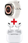 Pazariz Gs8 Watch 8 Ultra Akıllı Saat Beyaz Watch + Beyaz Pro4 Benzeri Bluetooth Kulaklık Hediye - 1