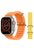 Pazariz Gs8 Watch 8 Ultra Akıllı Saat Turuncu Türkçe Watch 2.02 Inc Sarı Silikon Kordon Hediye - 1