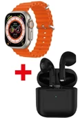 Pazariz Gs8 Watch 8 Ultra Akıllı Saat Turuncu Watch Inc Siyah Pro7 Benzeri Bluetooth Kulaklık Hediye thumbnail 1