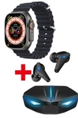 Pazariz Gs8 Watch 8 Ultra Akıllı Saat Siyah Watch 2.02 Inc K55 Oyuncu Bluetooth Kulaklık Hediye - 1