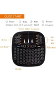 Pazariz 2.4ghz I18 Mini Kablosuz Klavye Touch Pad Işıklı Klavye - 3