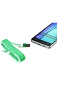 Pazariz Android Örgü Şeklinde Renkli Çelik Şarj Data Kablosu - Yeşil - 1