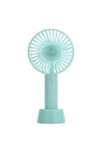 Pazariz Şarjlı Fan Mini Taşınabilir El Ve Masa Üstü 3 Kademeli Standlı Vantilatör Fan Mavi thumbnail 1
