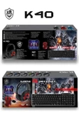 Pazariz ® K40 Oyuncu Kulaklık Klavye Mouse Ve Ped Takım Gaming Set - 1