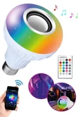 Pazariz ® Bluetooth Hoparlör Akıllı LED Ampul 13 Renkli 4 ktli Kumandalı - 3