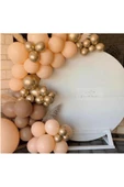 Pazariz Krom Gold Karamel Kahve Somon Renkte Balon Zinciri 100 Adet - 1