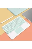 Pazariz ® Kablosuz Q Klavye Taşınabilir Bilgisayar Tablet Telefon Akıllı Tv Bluetooth Yeşil thumbnail 1