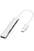 Pazariz Type-c To Usb Hub 4 Port Çoklayıcı Macbook Ile Uyumlu Çoğaltıcı Adaptör thumbnail 1