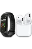 Pazariz M4 Akıllı Bileklik Renkli Ekran Ve Pro 5 Mini Bluetooth Kulaklık Ios Ve Android Uyumlu Set P - 1