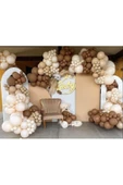 Pazariz Pastel Karamel Çöl Kumu Sütlü Kahve Ve Beyaz Balon Zinciri 100 Adet - 1