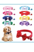 Pazariz Papyonlu Kedi Ve Küçük Irk Köpek Boyun Tasması Çıngıraklı Pembe - 3