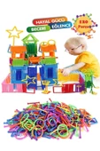 Pazariz 120 Parça Geometrik Çubuklar Bloklar Yapboz Puzzle Bultak Zeka Renk Algı Gelişim Eğitici Oyuncak - 1