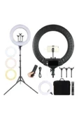 Pazariz Büyük Boy Ring Light Makyaj Güzellik 5500k 48w Kuaför Kit Çantalı Ve Kumandalı 18 Inç Işık - 1