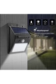 Pazariz Işık Sensörlü Güneş Enerjili Solar Duvar Kapı Kamp Bahçe Lambası Fotoselli Projektör 20 Led thumbnail 2
