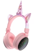 Pazariz Yeni Nesil Led Işıklandırmalı Kablosuz Sevimli Unicorn Kız Çocuk Kulaklığı - 1