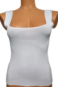 Pazariz Beyaz Kare Yaka Atlet Triko Bluz Crop S / M / L Beden Uyumlu - 2