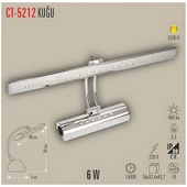 CATA CT 5212 Krom Ksa Kuğu Ledli Duvar Apliği 6W 3200K Gün Işığı - 3