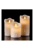 Pazariz Alevli Led Mum Hareketli Alev Görünümlü Dekoratif Mum - 3lü Set- thumbnail 1